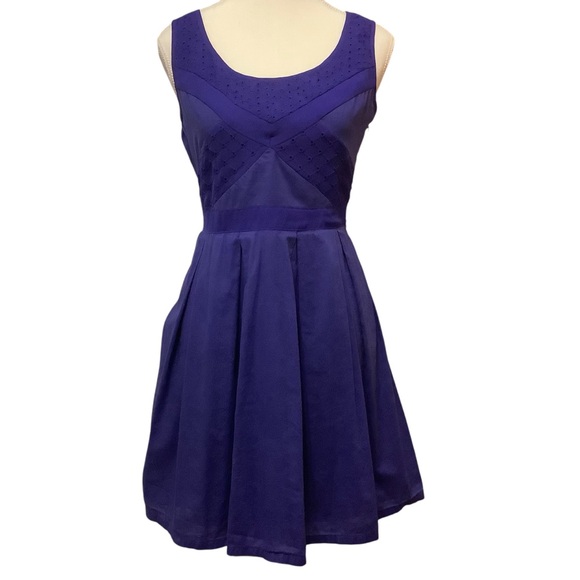 AMERICAN EAGLE OUTFITTERS ROYAL BLUE SLEEVELESS COTTON MIDI DRESS/ Size 8 - Picture 1 of 14